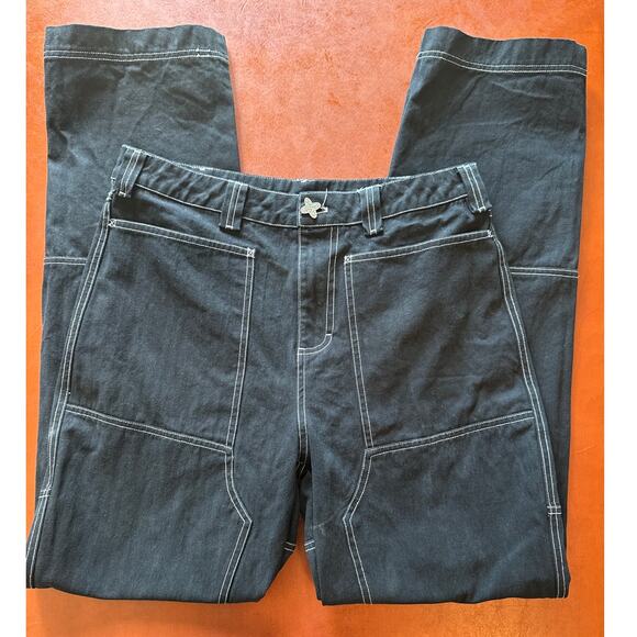 Liquid Lagoon Black Denim Skater Work Pants 33x32 Utility Cargo Style - Picture 7 of 8